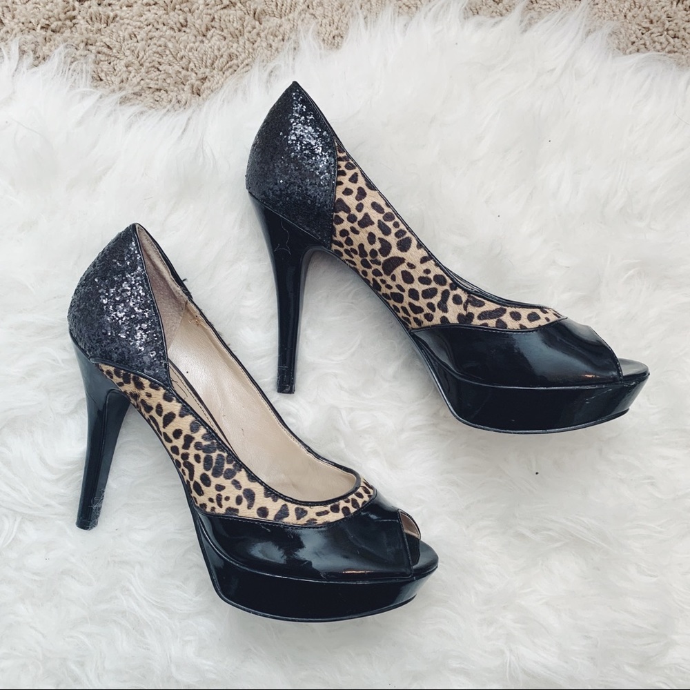 Marc Fisher • Black Cheetah Sparkle Pumps